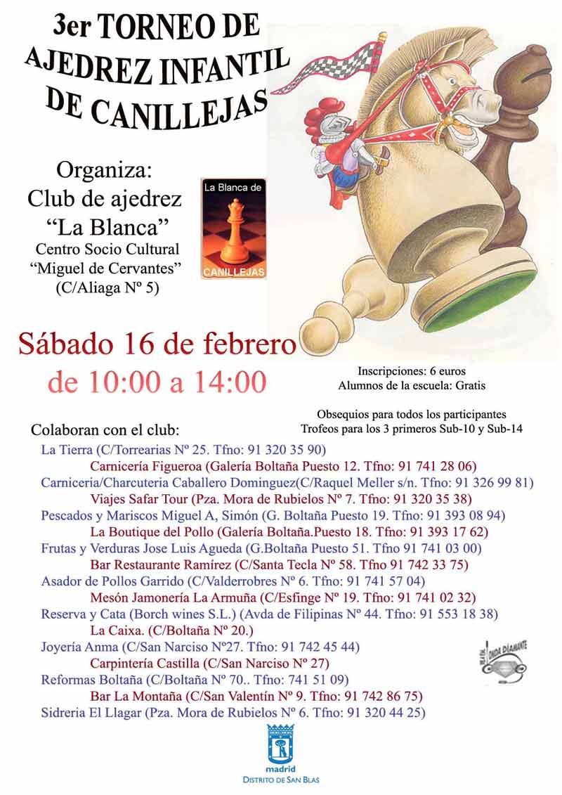 3. Torneo de Ajedrez Infantil de Canillejas
